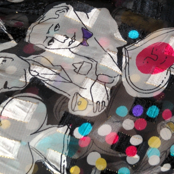 Funky Pattern See-Through Blouse - Picture 11 of 12